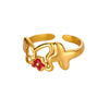 Wholesale Ring Copper Zircon Star Multilayer Cut Out 18K Goldplated For Women