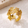 Wholesale Ring Copper Zircon Star Multilayer Cut Out 18K Goldplated For Women