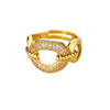 Wholesale Ring Copper Zircon Star Multilayer Cut Out 18K Goldplated For Women