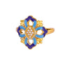 Wholesale Ring Copper Zircon Star Multilayer Cut Out 18K Goldplated For Women