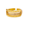 Wholesale Ring Copper Zircon Star Multilayer Cut Out 18K Goldplated For Women