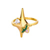 Wholesale Ring Copper Zircon Star Multilayer Cut Out 18K Goldplated For Women