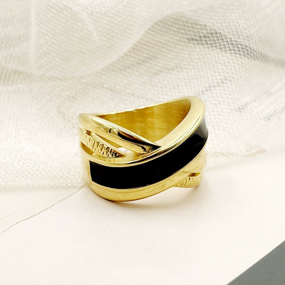Wholesale Ring French Retro Style Cross Stainless Steel Electroplated