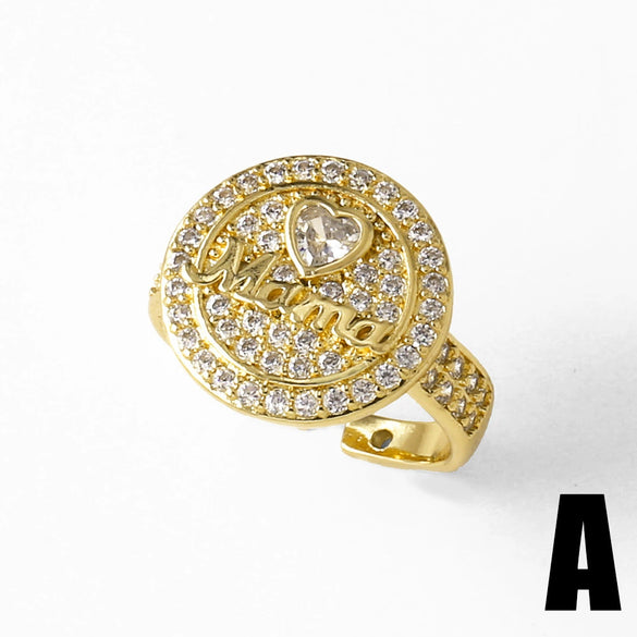 Wholesale Ring Fruit Cherry Love Open Style Copper Electroplated Heart Shape