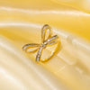 Wholesale Ring Gold Electroplated Copper Heart Flower Geometric For Girls