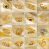 Wholesale Ring Gold Electroplated Copper Heart Flower Geometric For Girls