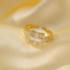 Wholesale Ring Gold Electroplated Copper Heart Flower Geometric For Girls