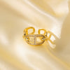 Wholesale Ring Gold Electroplated Copper Heart Flower Geometric For Girls