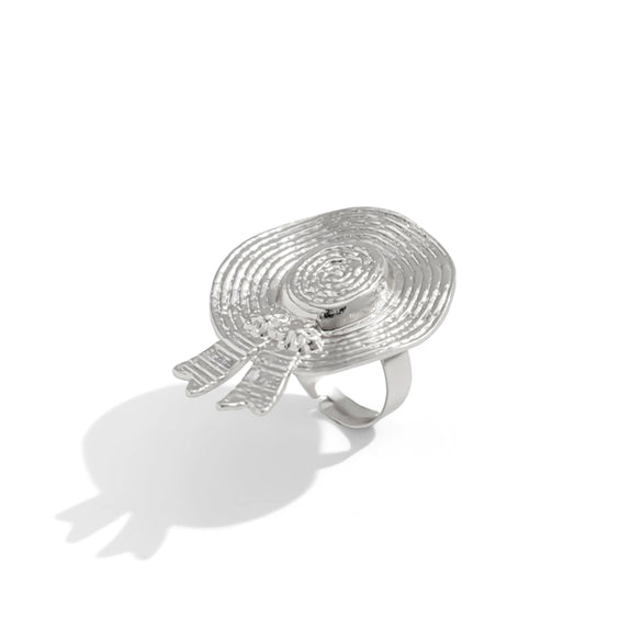 Wholesale Ring Imitation Pearl Fan Shell Geometric Style Metal Electroplating