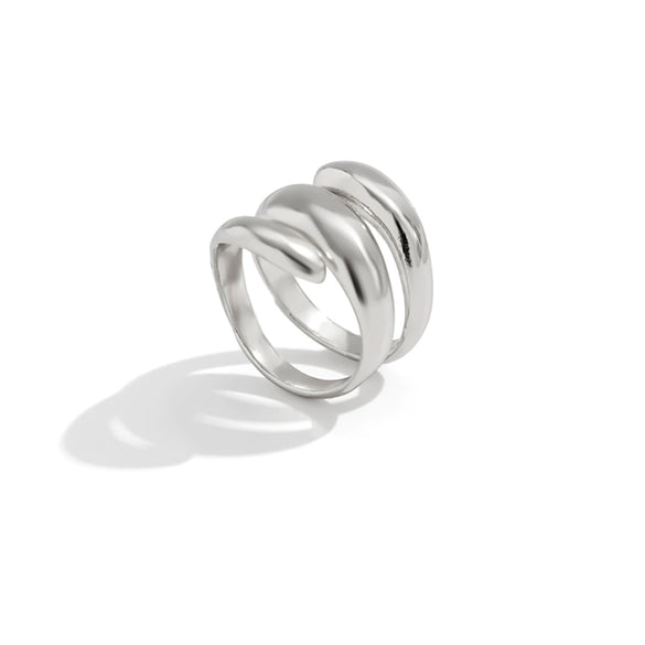 Wholesale Ring Imitation Pearl Fan Shell Geometric Style Metal Electroplating