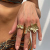 Wholesale Ring Imitation Pearl Geometric Flower Liquid Lava Open Baroque Ins Style Electroplated