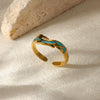 Wholesale Ring Imitation Pearl Stainless Steel Geometric Heart Electroplated