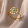 Wholesale Ring Imitation Pearl Stainless Steel Geometric Heart Electroplated