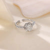 Wholesale Ring Imitation Pearl Stainless Steel Geometric 18K Gold Plated Set With Diamonds For Women