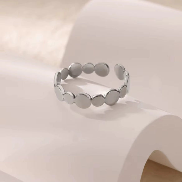 Wholesale Ring Imitation Pearl Stainless Steel Geometric 18K Gold Plated Set With Diamonds For Women
