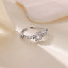 Wholesale Ring Imitation Pearl Stainless Steel Geometric 18K Gold Plated Set With Diamonds For Women
