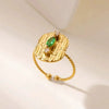 Wholesale Ring Imitation Pearl Stainless Steel Geometric 18K Gold Plated Set With Diamonds For Women