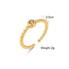 Wholesale Ring Jewelry Stainless Steel Geometric Open Round Bead Zircon Electroplated For Women