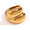 Wholesale Ring Jewelry Stainless Steel 18K Gold Plated Geometric Heart Microembedded Creative Ring For Women