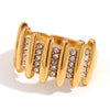 Wholesale Ring Jewelry Stainless Steel 18K Gold Plated Geometric Heart Microembedded Creative Ring For Women