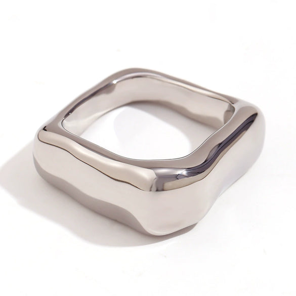 Wholesale Ring Jewelry Stainless Steel 18K Gold Plated Geometric Heart Microembedded Creative Ring For Women