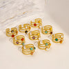 Wholesale Ring Natural Stone Shell Beads Stainless Steel Geometric Light Luxury