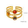 Wholesale Ring Natural Stone Shell Beads Stainless Steel Geometric Light Luxury