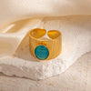 Wholesale Ring Natural Stone Titanium Steel Geometric Style Electroplating Unisex