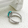 Wholesale Ring Natural Turquoise Stainless Steel Geometric Electroplated Fashion Allmatch Open