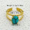 Wholesale Ring Natural Turquoise Stainless Steel Geometric Electroplated Fashion Allmatch Open