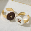 Wholesale Ring Oil Dripping Copper Vintage Geometric Retro Button Opening Design