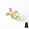 Wholesale Ring Pearl Flower Double Layer Copper 18K Gold Plated Geometric Minimalist Style