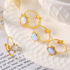 Wholesale Ring Rhinestone Stainless Steel Geometric 18K Gold Plated Simple Style Female