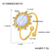 Wholesale Ring Rhinestone Stainless Steel Geometric 18K Gold Plated Simple Style Female
