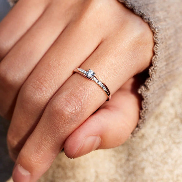 Wholesale Ring S925 Pure Silver Geometric Electroplating Women's