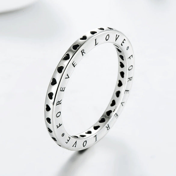Wholesale Ring S925 Silver Hollow Heart Retro Distressed Design For Women