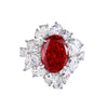 Wholesale Ring S925 Silver Retro Vintage Style Heart Shape High Carbon Diamond Ice Flower Cut Women's