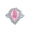 Wholesale Ring S925 Silver Water Drop Shape Aquamarine Simulation Diamond
