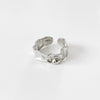 Wholesale Ring S925 Sterling Silver Asymmetrical Concave And Convex Frosted Open Normcore Geometric Electroplated Women's Ring