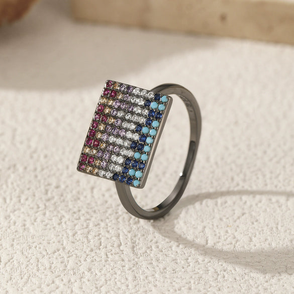 Wholesale Ring S925 Sterling Silver Geometric Chic Style Electroplating For Women