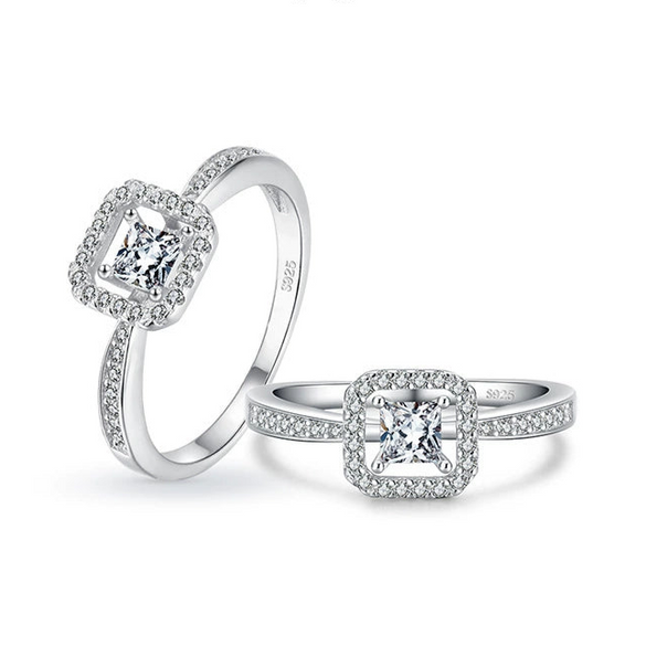Wholesale Ring S925 Sterling Silver Geometric Diamond Light Luxury For Women