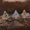 Wholesale Ring S925 Sterling Silver Geometric Natural Color Diamond Set With Gems Light Luxury Jewelry