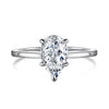 Wholesale Ring S925 Sterling Silver Geometric Pear Shaped Zircon Inlaid Electroplated For Women