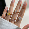 Wholesale Ring S925 Sterling Silver Geometric Pear Shaped Zircon Inlaid Electroplated For Women