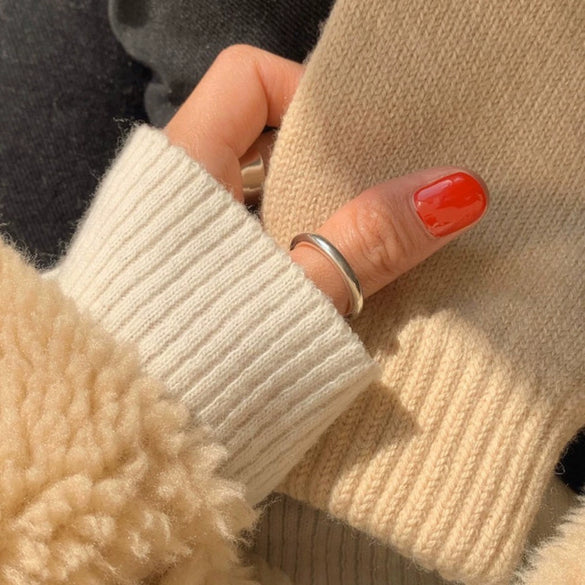 Wholesale Ring S925 Sterling Silver Geometric Simple Electroplated