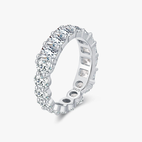 Wholesale Ring S925 Sterling Silver Geometric Style Set With Diamonds For Girls