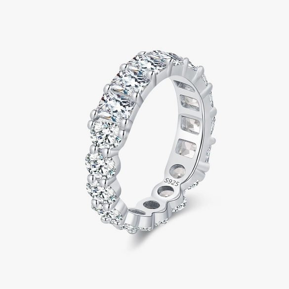 Wholesale Ring S925 Sterling Silver Geometric Style Set With Diamonds For Girls