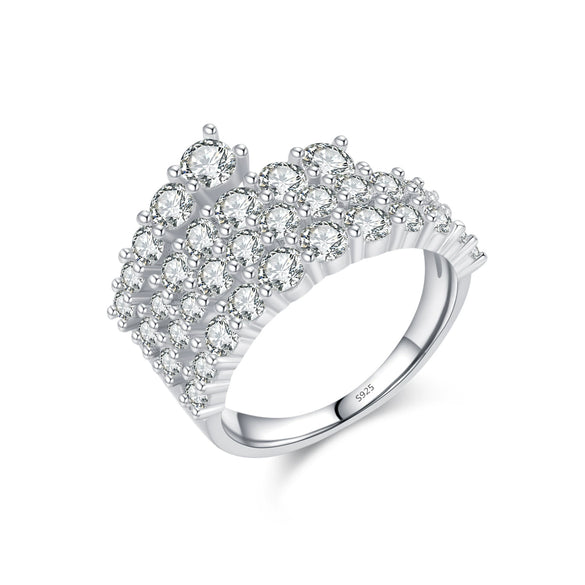 Wholesale Ring S925 Sterling Silver Geometric Wave Style