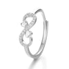 Wholesale Ring S925 Sterling Silver Heart Shaped Infinite Love Fashionable Electroplated