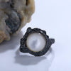 Wholesale Ring S925 Sterling Silver Inlaid Abalone And White Fritillaria Geometric Style